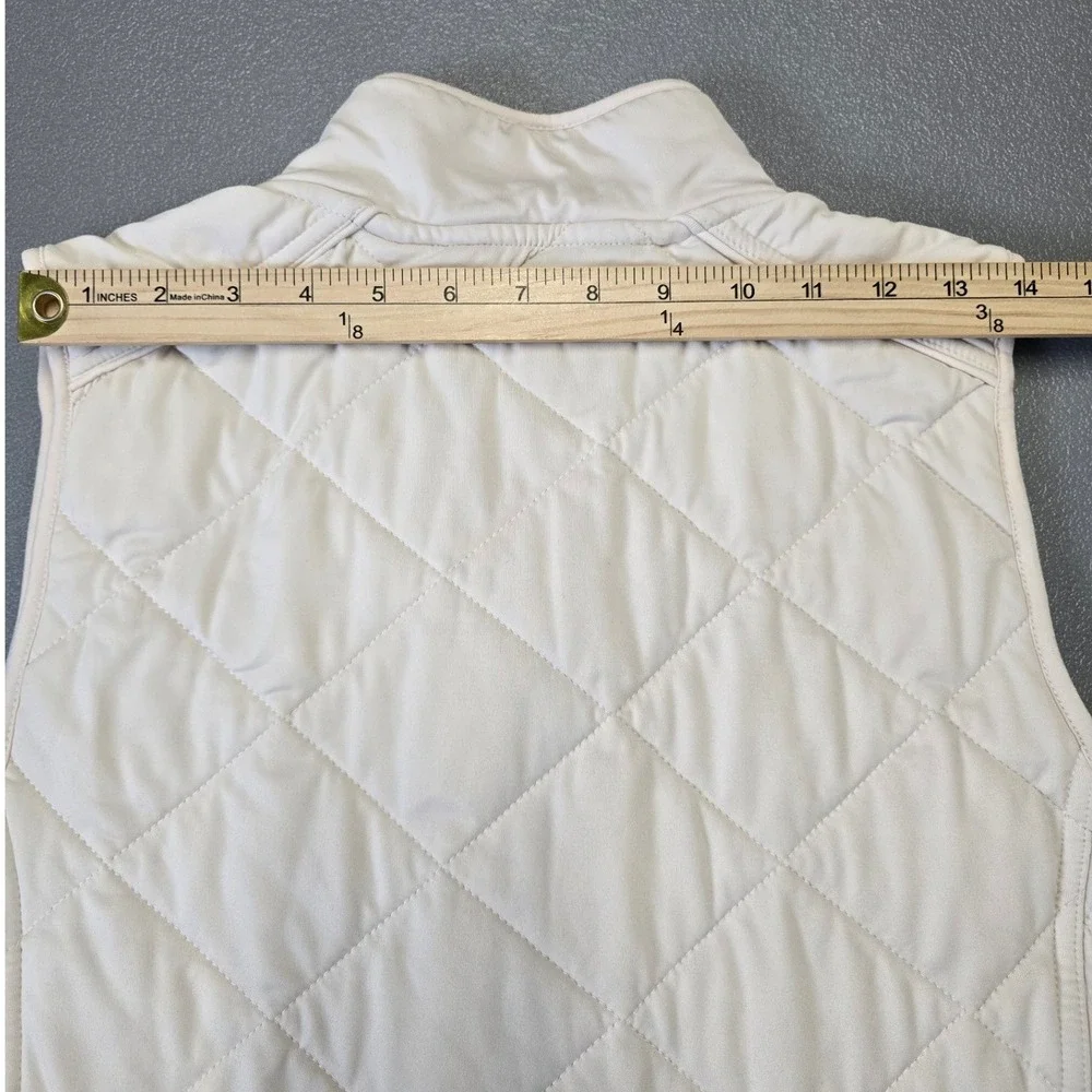 Lauren Ralph Lauren Quilted Vest Womens L Cream Snap Zip Lightweight Jacket